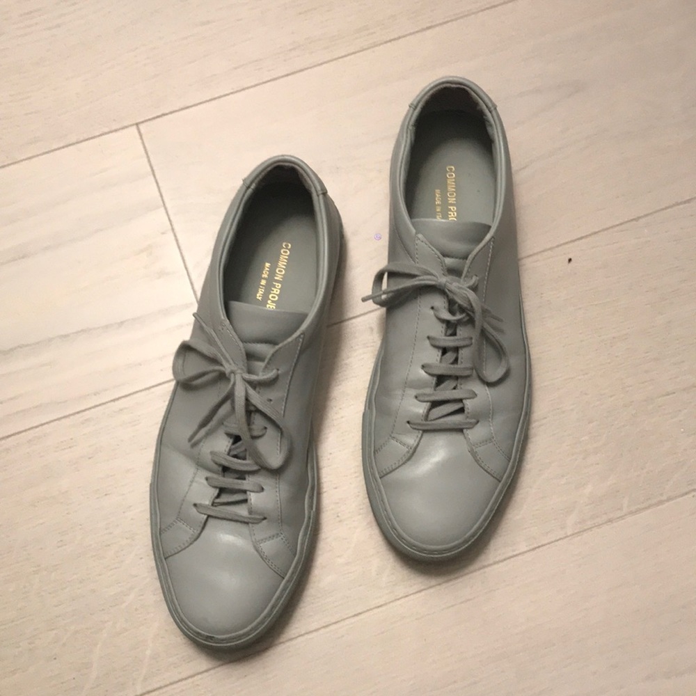 Common Projects Gray Achilles Leather Sneakers